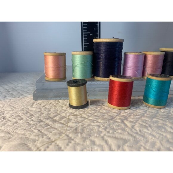 Vintage Sewing Thread Wood Spools set of 9 #14 - Picture 7 of 8